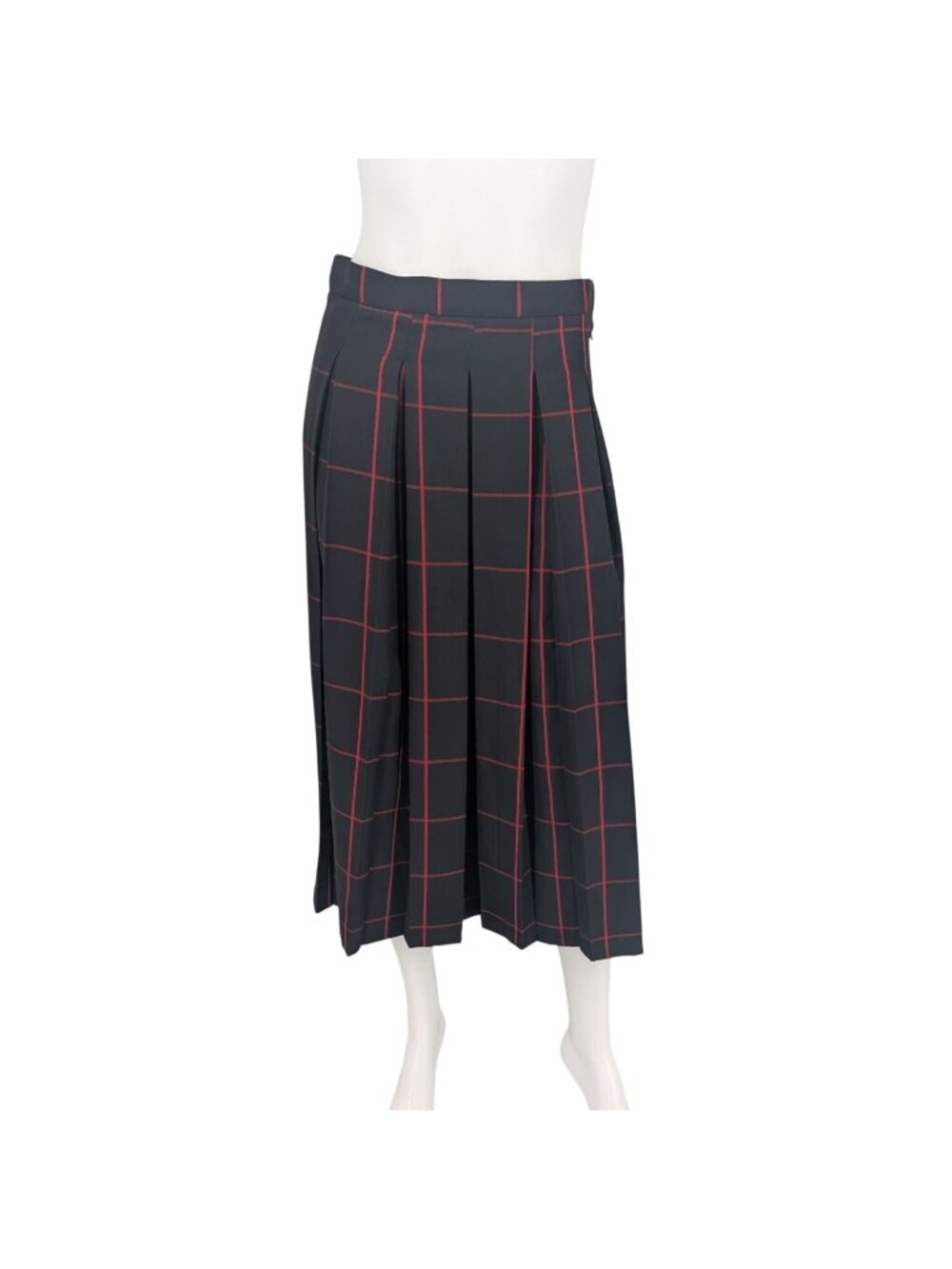 Social Collision Grid Plaid Midi Skirt Academia Preppy Gothic Schoolgirl Small